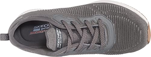 Skechers Skechers Women's BOBS Squad-Glam League Trainers, Gray Engineered Knit Silver Trim, 5