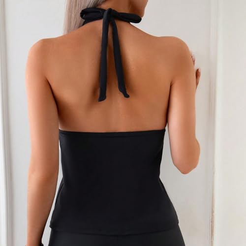Tankini push up effet galbant avec shorty confortable et dos nu