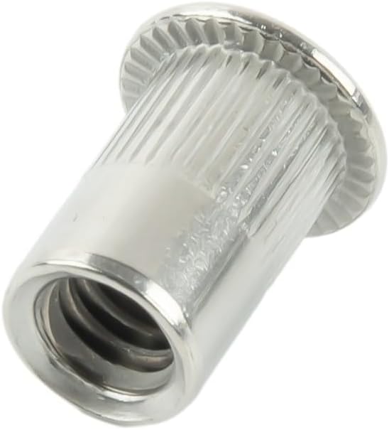 Steel Rivet Nuts (1/4"-20 UNC, Knurled Head) Sheet, Aluminum & – 40 pcs, Range 0.5–3 mm, 8.9 mm Body Diame
