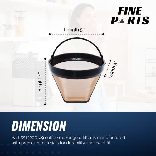 FineParts Coffee Filter Replacement for Delonghi 5513200149 Coffee Filter - Espresso Machine and Coffee Maker Compatible - Delonghi Compatible Replacement Coffee Filter - Thumbnail 4