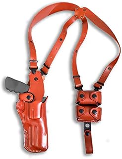 Premium Leather Vertical Shoulder Holster System with Double Speed Loader, Smith Wesson N-Frame