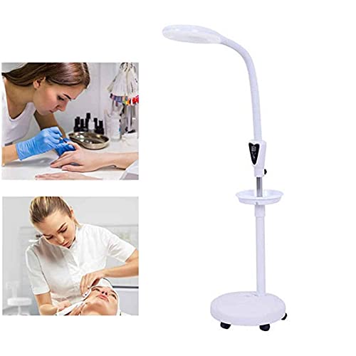 FBJAMZ Lámpara de Belleza LED, lámpara de pie LED con Lupa, Lupa de Cristal iluminada con Soporte, lámpara de pie LED de Altura Ajustable.