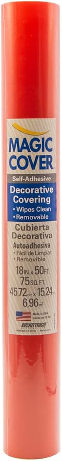 Magic Cover Adhesive Vinyl Paper, Multi-Functional Shelf Liner for Lining Drawers and Shelves, Waterproof and Durable, 18" x 50', Toile Black