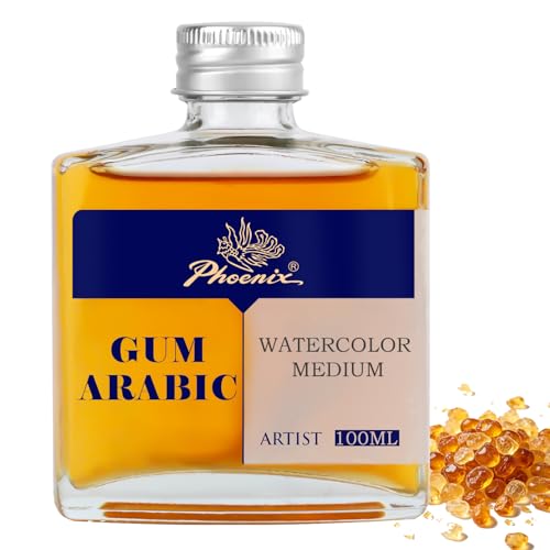 PHOENIX Gum Arabic for Watercolor 100ml / 3.38 Fl Oz Bottle