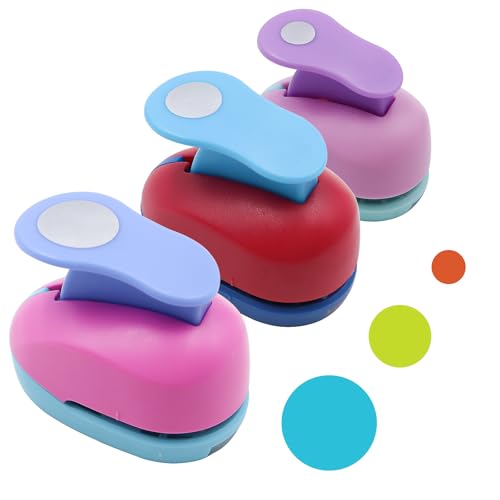 CATELL 3 Stück Stanzer Rund, Stanzer Kreis Motivstanzer Rund Kreisstanzer Papierstanzer Motivlocher Stanzer Set für DIY Scrapbooking Grußkarten Basteln Geschenkanhänger (9mm 15mm 25mm)