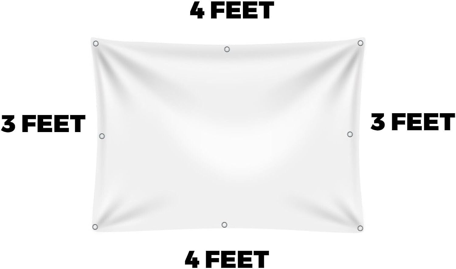 VictoryStore 3x4 Feet Blank Banner - 10oz Blank Vinyl Banner with Grommets, American Made (1 Banner)