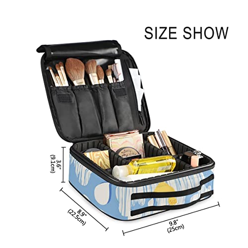 Trousse de maquillage GAIREG compartiment pinceaux bleu grand format - 4