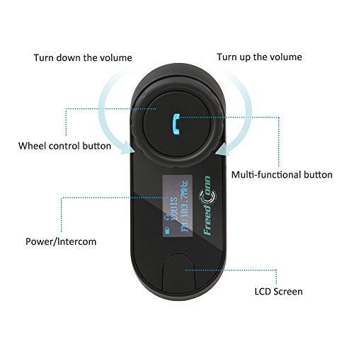 FreedConn Motorcycle Bluetooth Headset TCOM SC Helmet Intercom with LCD Display Motorcycle Communication Systems 3 Riders Paring 800M 2 Riders Talking Universal Fitment/Music Sharing/FM/Hard&Soft Mic by FreedConn - Image 2