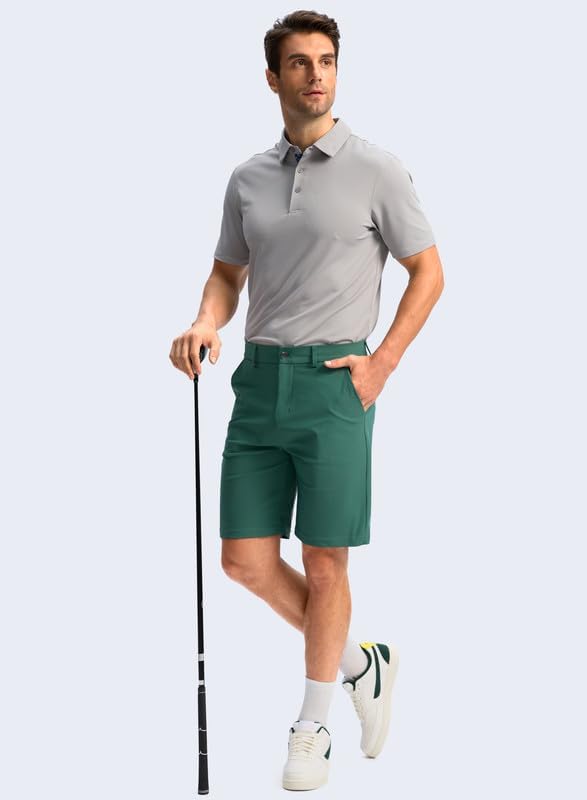 Soothfeel Men's Golf Shorts with 5 Pockets Stretch Lightweight Quick Dry 9 Inch Flat Front Casual Work Dress Shorts for Men - Image 6