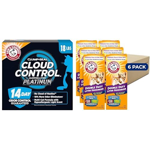 Image of Arm & Hammer Cloud Control Platinum Multi-Cat Clumping Cat Litter with Hypoallergenic Light Scent, 14 Days of Odor Control, 18 lbs +Cat edo