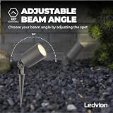 Ledvion IP65, reflektor zewnętrzny ze szpikulcem do wbijania, oprawą GU10, przewód z wtyczką 2 metry, antracyt