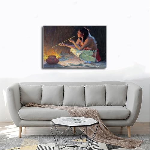Poster Arrow Maker Eanger Irving Couse déco murale toile 30x45 cm - 4