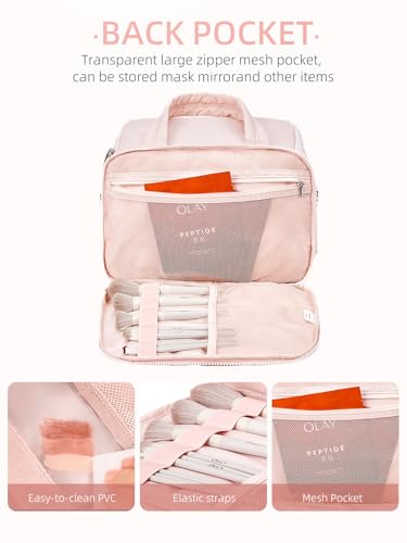 WESTBRONCO Toiletry Bag for Women with Jewelry Organizer, Lightweight Large Travel Toiletry Bag, Puffy Quilted Makeup Bag Organizer for Accessories, Essentials, Cosmetics, Toiletries4