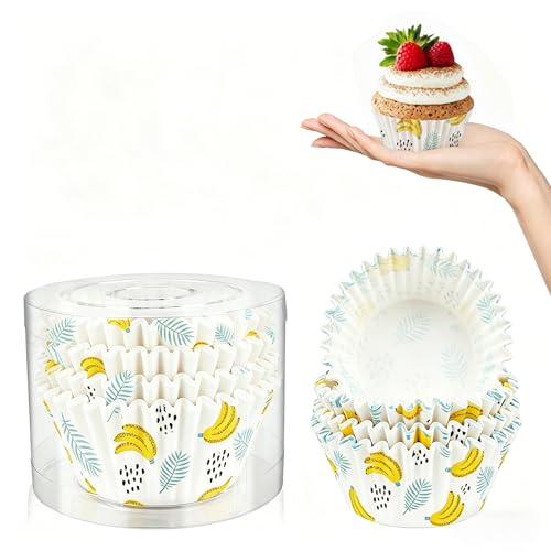 Kiopdse Cupcake Liners,100 pcs Muffin Liners,Cupcake Wrappers,Paper Cupcake Liners,Banana Paper