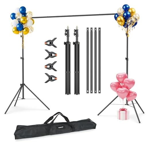 LINCO Lincostore Backdrop Support Stand Kit 10x7.1ft Adjustable Photography Studio Photo Background Support System with Carrying Bag for Green Screen Muslin, 4173-U (10ft Wide 7.1ft high)