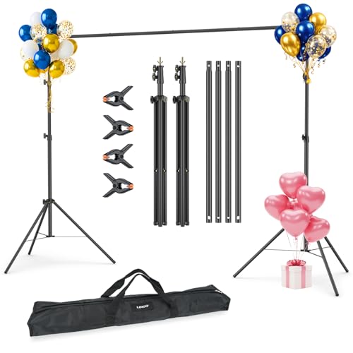 LINCO Lincostore Backdrop Support Stand Kit 10x6.5ft Adjustable Photography Studio Photo Background Support System with Carrying Bag for Green Screen Muslin, 4171 (10ft Wide 7.1ft high)