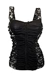 eVogues Plus Size Sexy Floral Lace Corset Top Black White