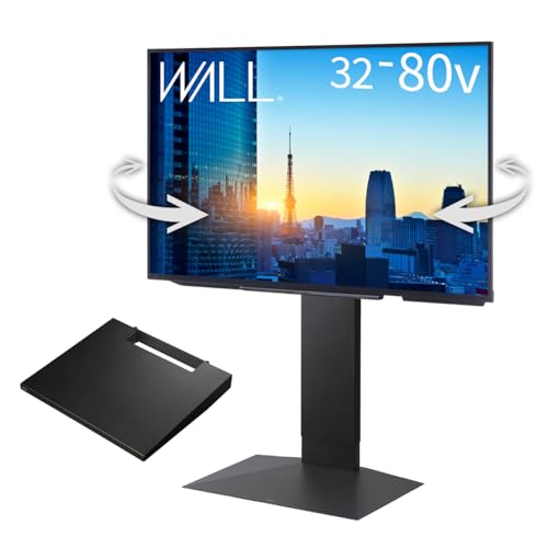 WALL【 グッドデザイン賞受賞 】 V3 SW テレビスタンド + 棚板レギュラーサイズ付き セット 首振り 特許取得済み 3Dベース 壁掛け風 ロータイプ サテンブラック 耐震 震度7対応 高さ5段階調整 32~80インチ対応 黒 ブラック 取り外し可能 棚付き サウンドバー対応 スピーカー置き 自立 壁寄せ テレビ台 穴開けない 工事不要 おしゃれ EQUALS イコールズ ウォール