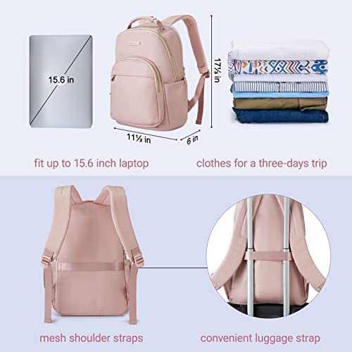 Light Flight Laptop Backpack For Women Computer Bag 15.6 Casual Notebook Back Packs For Work Travel Business Trip College, Practical Gift For Women And Family Pink #TOP5