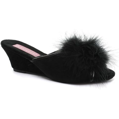 Dunlop Marilyn Black Wedge Slipper Mules Cover