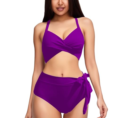 Bikinis Mujer 2026 Rojo Sujetador Bikini Negro Conjuntos de Bikini de Cintura Alta para Mujer Trajes Baño Trajes Baño Piezas Relleno Bikinis Talla (E L)