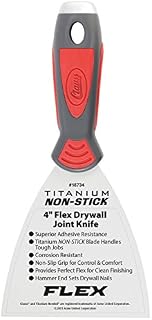 Clauss 18734 4-Inch Titanium Non-Stick Flex Drywall Joint Knife - Grey/Red