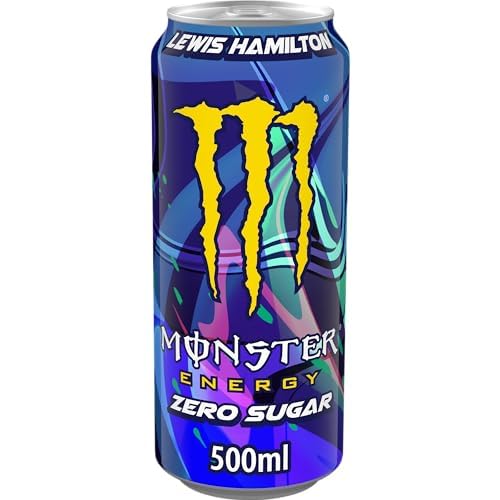Monster Energy LH44 Lewis Hamilton– 24 Lattine da 500 ml, Energy Drink Zero Zuccheri con Caffeina, L-carnitina, Bevanda Energetica dal Gusto Morbido di Pesca, Vegan - 4
