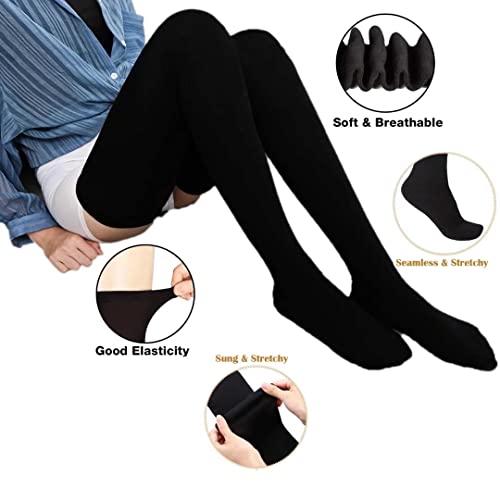 Image of Women's Long Knitted Fingerless Gloves Thumbhole Stretch Arm Warmers | Stretchy soft knitted arm warmers for women, comfortable thumbhole design, ideal daily winter hand sleeve accessories
