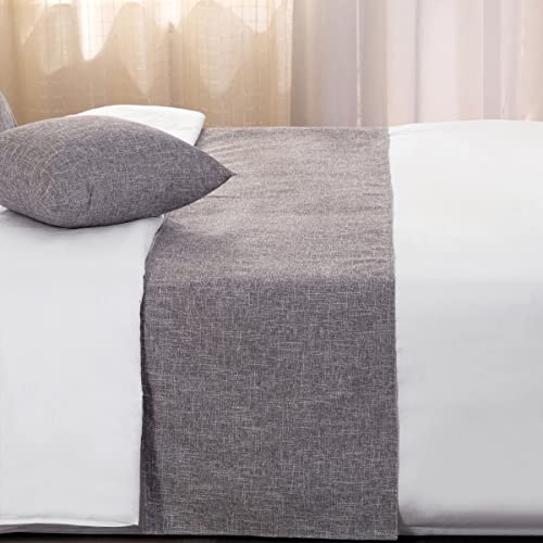 Amberis Bed Runner Grey, Imitation Hemp Decorative Bedroom Bed Scarves #TOP1