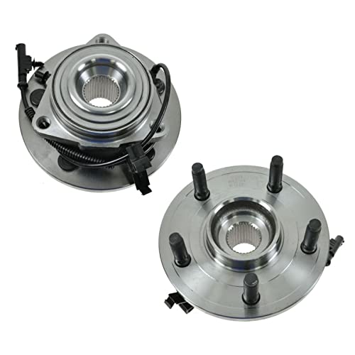 Image of TRQ 2 Piece Front Wheel Bearing & Hub Assembly Set Compatible with 2005-2010 Dodge Dakota 2006-2008 Mitsubishi Raider 2011 Ram