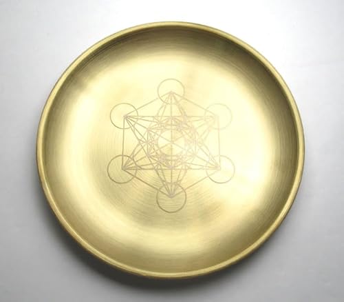 ステンレス製 キャンドルトレイ メタトロンキューブ／ペンタクル キャンドルホルダー 瞑想 インテリア パーティー 7605(ペンタクル)