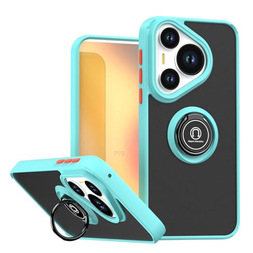 linsuyu Case Compatible with Huawei Pura 70 Pro, Compatible with Huawei Pura 70 Pro+ Ring-Shaped Bracket Phone Case Blue