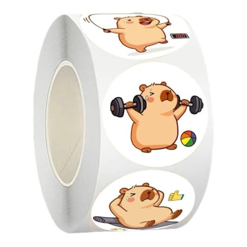Capybara Stickers Funny Cute Animal 2 Rolls 1000 Sheets Total Capybara Gifts for Kids Teens Kawaii Stickers for Water Bottles Laptop Scrapbook