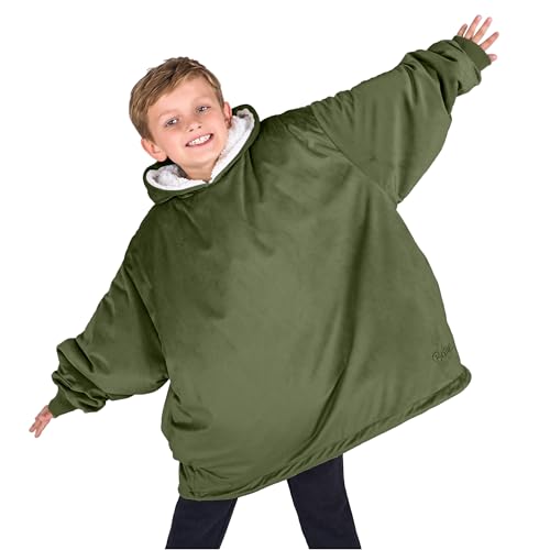 Image of Bare Home Wearable Blanket Hoodie - Soft Plush Sherpa - Warm and Cozy - Oversized Wearable Blanket