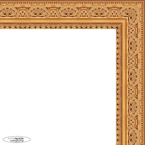 Poster Palooza 22X22 Ornate Gold Wood Picture Square Frame - Picture Frame Includes Uv Acrylic, Foam Board Backing, & Hanging Hardware! #TOP5