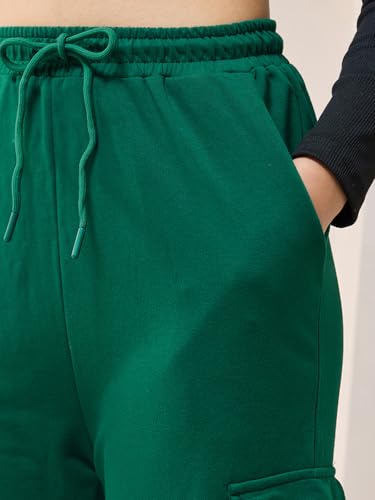 Image of Bewakoof Women's Cotton Regular Fit Track Pant|Track Pants for Woman | Lower for Women | Multipurpose | Activewear | Utility Pockets | Lightweight & Flexible Elastic Waist | Casual Joggers