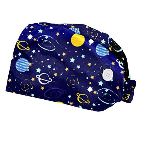 Chapeaux bouffants galaxie JDEZ lot de 2 casquettes de travail ajustables