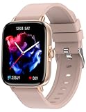 Smartwatch Damen Uhr Fitnessuhr Fitness Tracker Kinder Smart Watch mit Whatsapp Funktion Uhren Telefonieren mit Lautsprecher Blutdruckmessung Pulsuhr Schrittzähler Damenuhr Sportuhr Rosegold Rosa