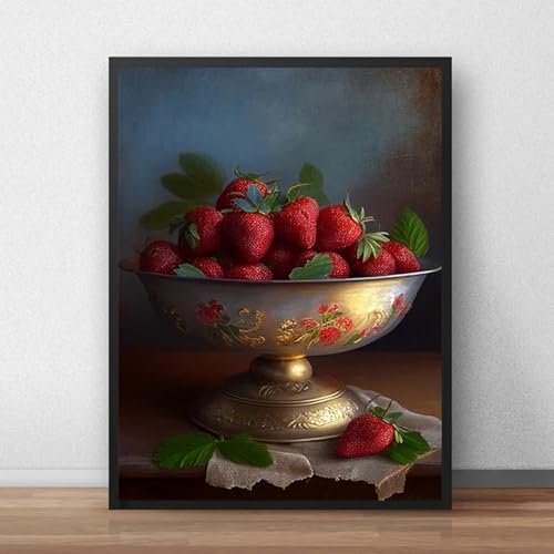 Affiches vintage fraises framboises de qualité supérieure toile d'art de cuisine