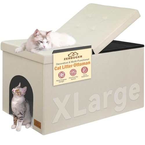 3-in-1 Cat Litter Box Enclosure with Storage