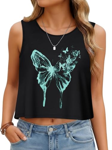 CHICGAL Womens Crop Tops Summer Casual Sleeveless Tank Loose Fit Basic Shirts 2026