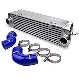 New Intercooler Replacement For BMW 135 135i 335 335i E90 E92 N54 2006-2010 Twin Turbo Aluminum High Performance Intercooler With Blue Intercopoler Pipe Hose Kit