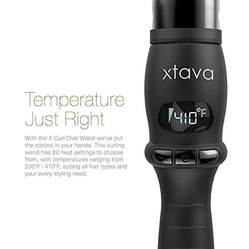 Xtava It Curl Curling Wand - 0.75 To 1.25 Inch Professional Dual Voltage Hair Curling Iron With Ceramic Barrel, Cool Tip, Auto Shut Off - For Long Or Short Curls With Glove And Travel Case #TOP4