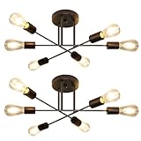 E27 Fassung: Industrieller Kronleuchter mit E27 Fassungen, passend für E27 Leuchtmittel (max. 25 W pro Fassung), empfohlen werden Edison oder Filament Leuchtmittel (Leuchtmittel nicht enthalten)