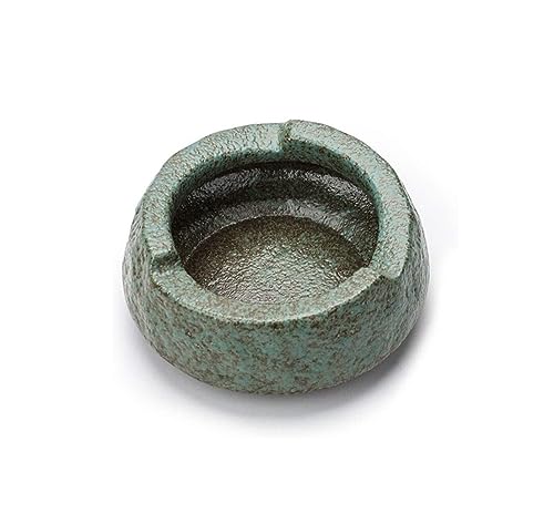 OXOAMP Cenicero Cenicero de Piedra sin Tapa Cenicero de cerámica for Cigarrillos Cenicero de Mesa for Fumar for Bares de Interior y Exterior Inicio Ceniceros (Color : Green)