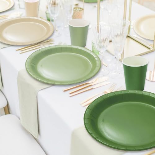 Whaline Paper Tableware Set Serves 24 Gradient Color Disposable Dinnerware 9" Plates 7" Plate 9oz Cups Paper Napkins for Party Supplies - Image 6