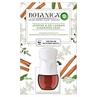Botanica Liquid Electric Diffuser, Jasmine and Sri Lankan Cinnamon Leaf, Device + Refill, 19mL