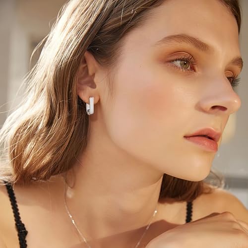 ALEXCRAFT 925 Sterling Silver Earrings for Women Trendy Hypoallergenic Silver Hoop Earrings Statement Small Chunky Huggie Hoops Earring Jewelry for Women2