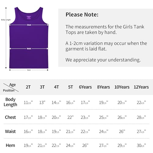 Dreammonkey Meninas Regata - Camiseta Elástica Sem Mangas Com Gola Redonda De Algodão Macio Para Cri