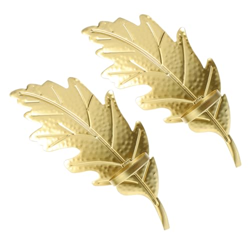 GLEAVI 2 Piezas Soporte de Vela Mural de Hierro Dorado Diseño Curvada de Decoración Resistente para Salón y Comedor